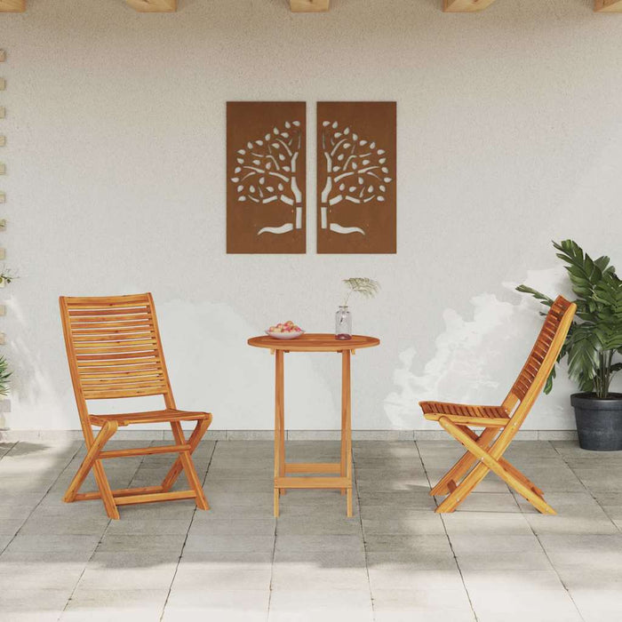 Set de Mobilier de Aer Liber 3 pcs Lemn Natural 60 x 60 x 75 cm - WALTI WALTI