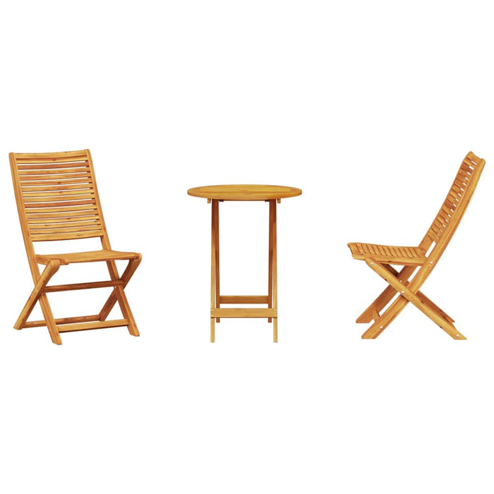 Set de Mobilier de Aer Liber 3 pcs Lemn Natural 60 x 60 x 75 cm - WALTI WALTI