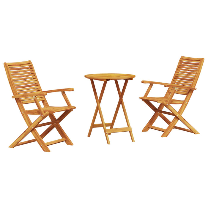 Set Bistro Pliabil 3 pcs Maro Lemn Solid de Acacia - WALTI WALTI