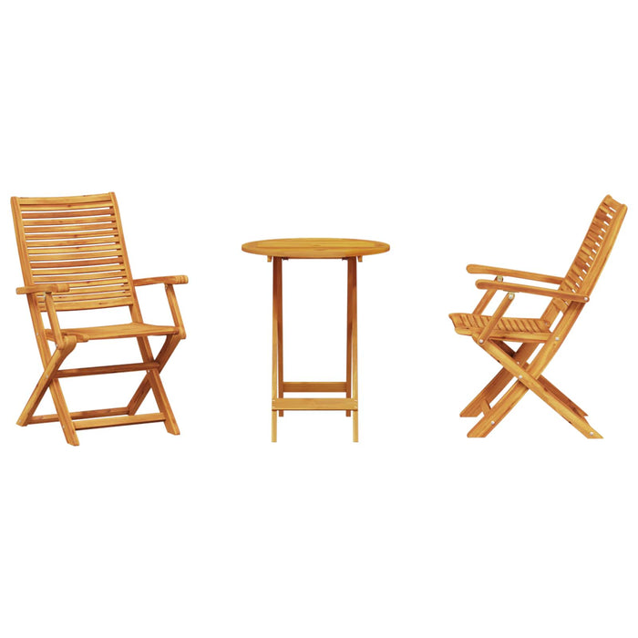 Set Bistro Pliabil 3 pcs Maro Lemn Solid de Acacia - WALTI WALTI