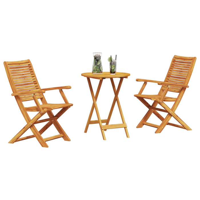 Set Bistro Pliabil 3 pcs Maro Lemn Solid de Acacia - WALTI WALTI