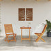Set Mobilier Exterior Manual 3 pcs Lemn Natural 60 x 60 x 75 cm - WALTI WALTI