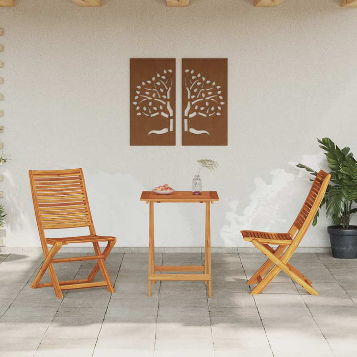 Set Mobilier Exterior Manual 3 pcs Lemn Natural 60 x 60 x 75 cm - WALTI WALTI