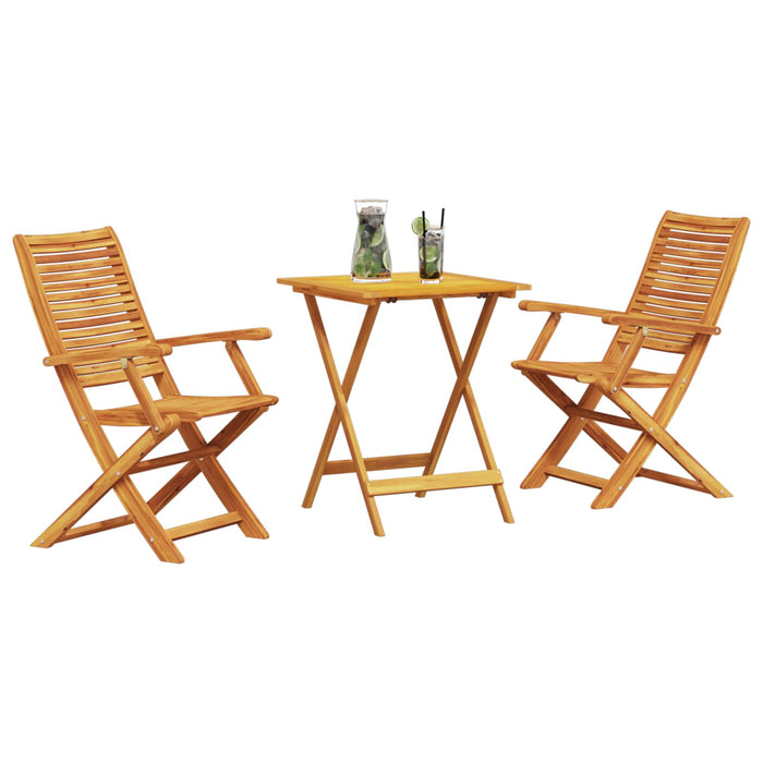Set Bistro Pliabil 3 pcs Maro Lemn Solid de Acacia - WALTI WALTI