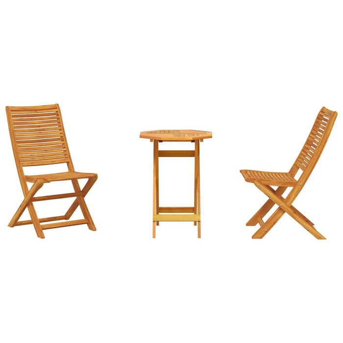 Set Bistro Pliabil Manual 3 pcs Acacia natural 60 x 60 x 75 cm - WALTI WALTI