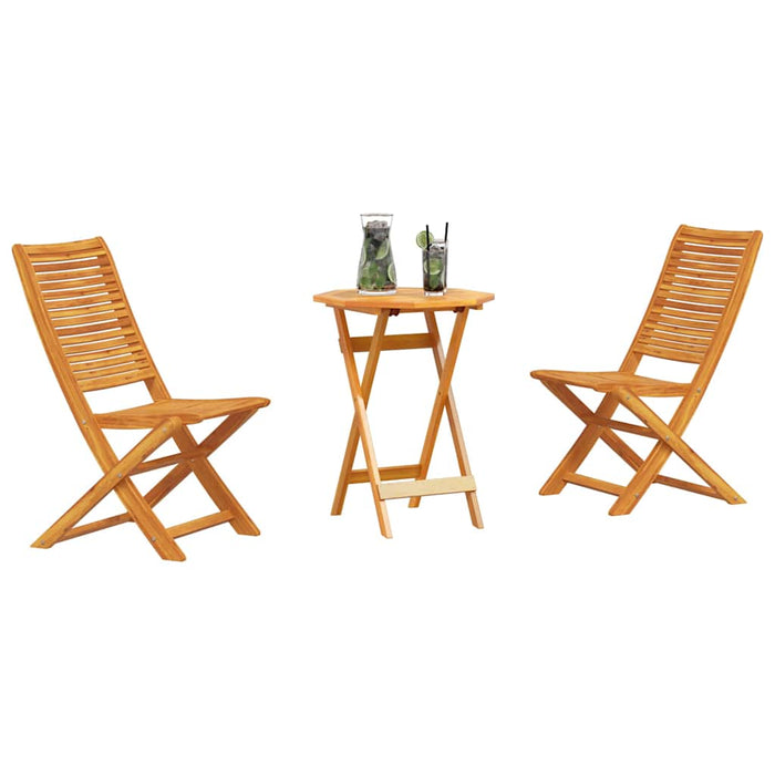 Set Bistro Pliabil Manual 3 pcs Acacia natural 60 x 60 x 75 cm - WALTI WALTI
