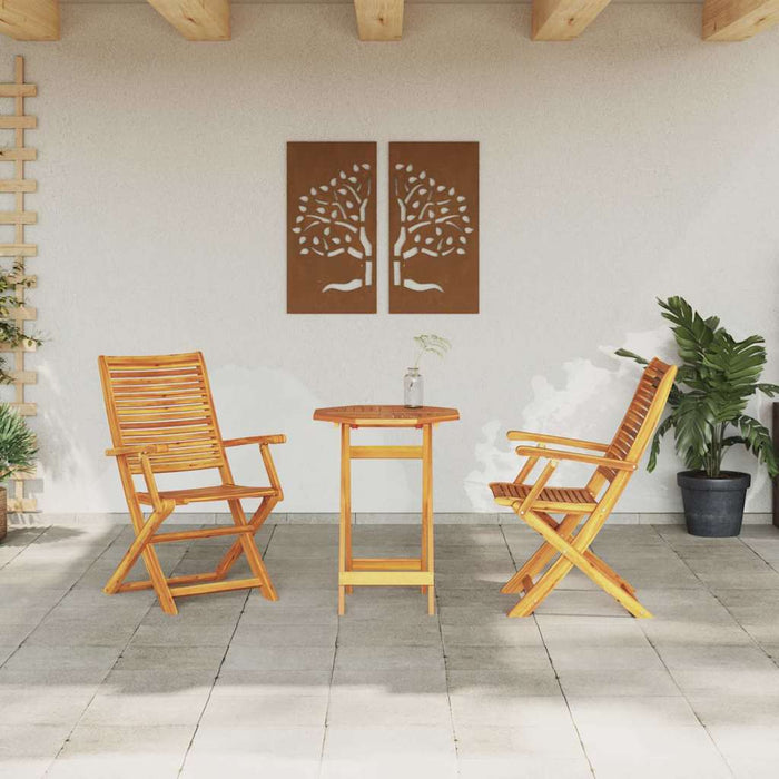 Set Bistro Pliabil 3 pcs Maro Lemn Solid de Acacia - WALTI WALTI