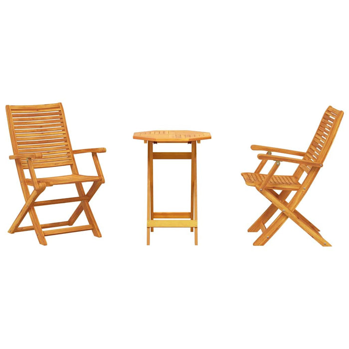 Set Bistro Pliabil 3 pcs Maro Lemn Solid de Acacia - WALTI WALTI