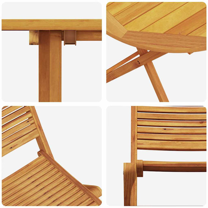 Set de mobilă de exterior 3 pcs Lemn Natural 70 x 70 x 75 cm - WALTI WALTI