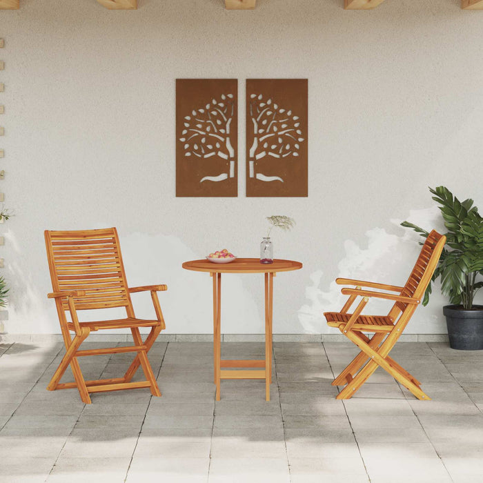 Set Bistro Pliabil 3 pcs Maro Lemn Solid de Acacia - WALTI WALTI