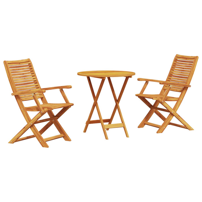 Set Bistro Pliabil 3 pcs Maro Lemn Solid de Acacia - WALTI WALTI