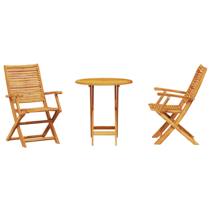 Set Bistro Pliabil 3 pcs Maro Lemn Solid de Acacia - WALTI WALTI