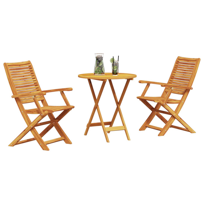 Set Bistro Pliabil 3 pcs Maro Lemn Solid de Acacia - WALTI WALTI