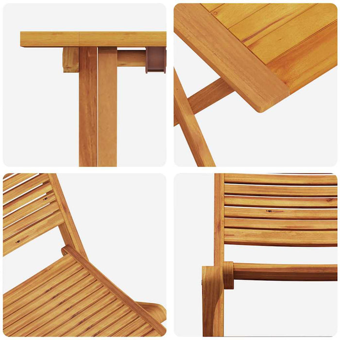Set mobilier de exterior 3 pcs Lemn natural 70 x 70 x 75 cm - WALTI WALTI