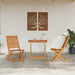 Set mobilier de exterior 3 pcs Lemn natural 70 x 70 x 75 cm - WALTI WALTI