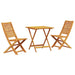 Set mobilier de exterior 3 pcs Lemn natural 70 x 70 x 75 cm - WALTI WALTI