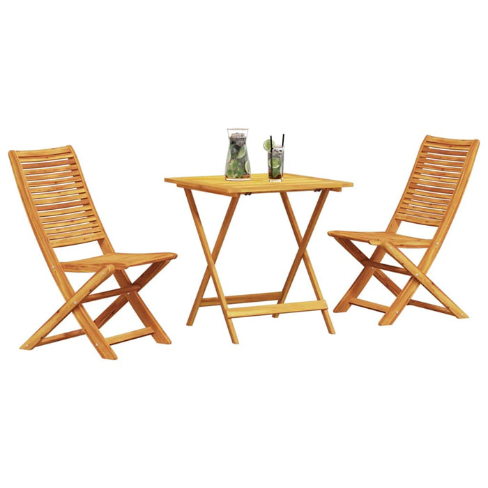 Set mobilier de exterior 3 pcs Lemn natural 70 x 70 x 75 cm - WALTI WALTI