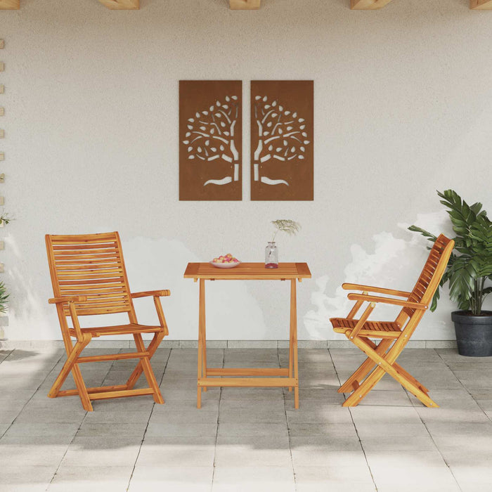 Set Bistro Pliabil 3 pcs Maro Lemn Solid de Acacia - WALTI WALTI