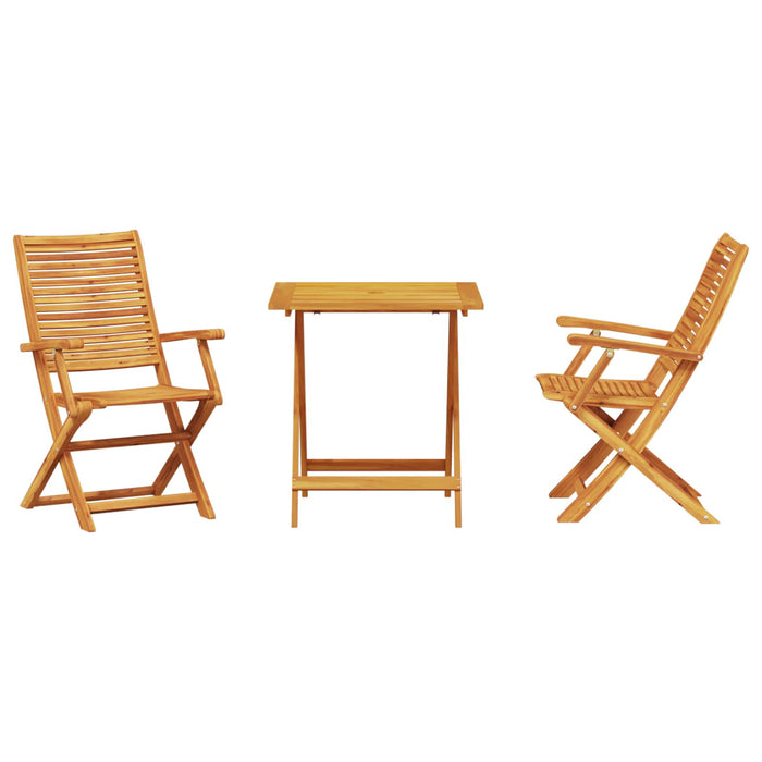 Set Bistro Pliabil 3 pcs Maro Lemn Solid de Acacia - WALTI WALTI