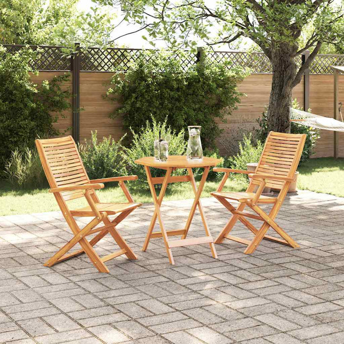 Set Bistro Pliabil 3 pcs Maro Lemn Solid de Acacia - WALTI WALTI