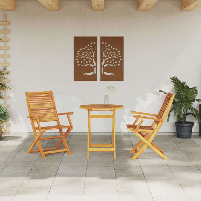 Set Bistro Pliabil 3 pcs Maro Lemn Solid de Acacia - WALTI WALTI