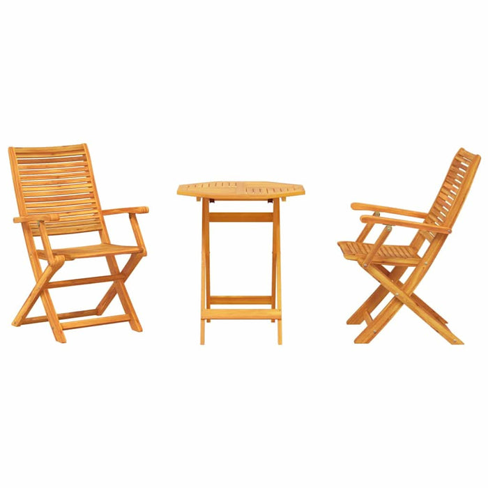 Set Bistro Pliabil 3 pcs Maro Lemn Solid de Acacia - WALTI WALTI
