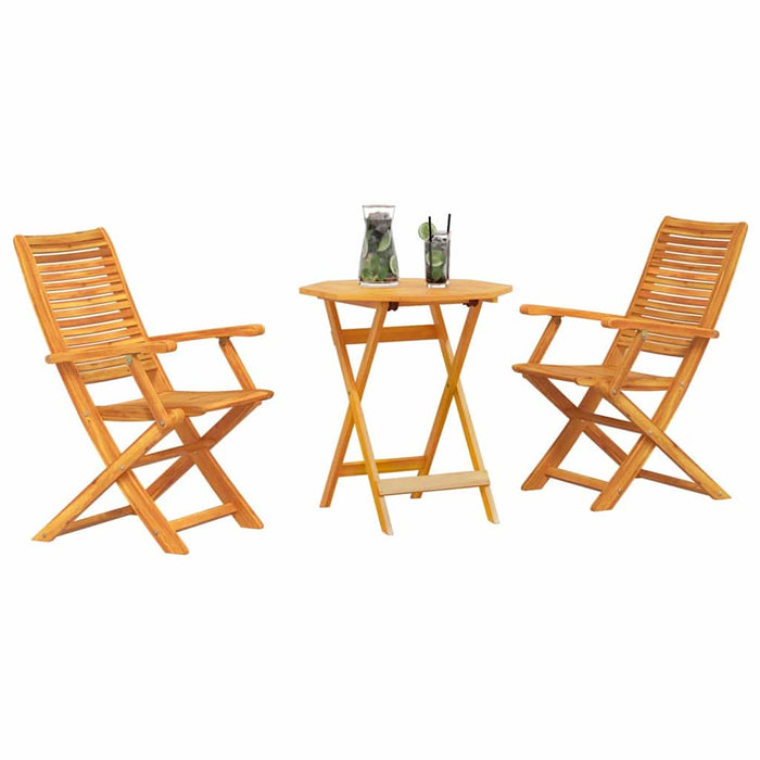 Set Bistro Pliabil 3 pcs Maro Lemn Solid de Acacia - WALTI WALTI