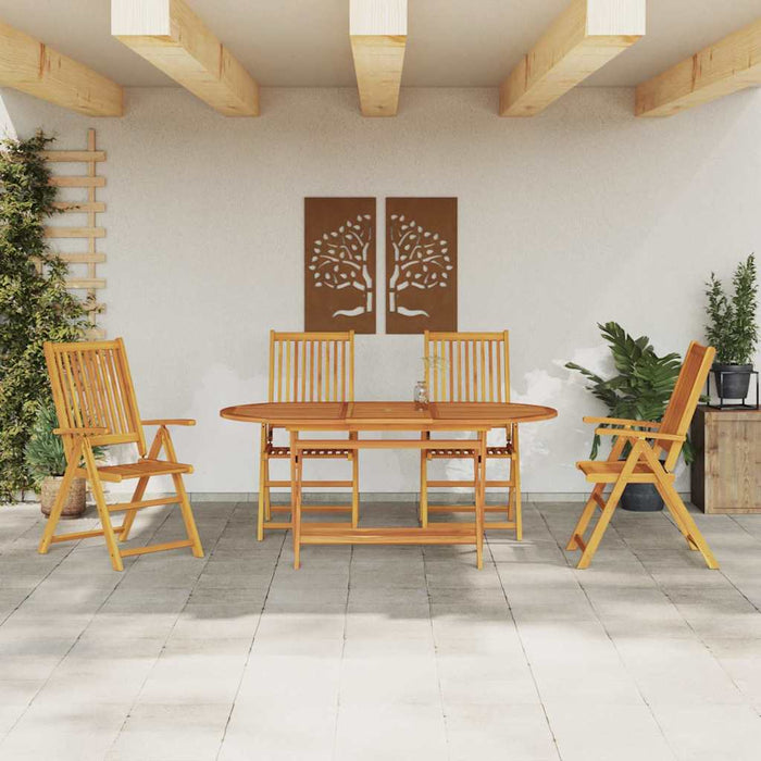 Set mese exterioare Manual 5 pcs Lemn Natural Mare - WALTI WALTI