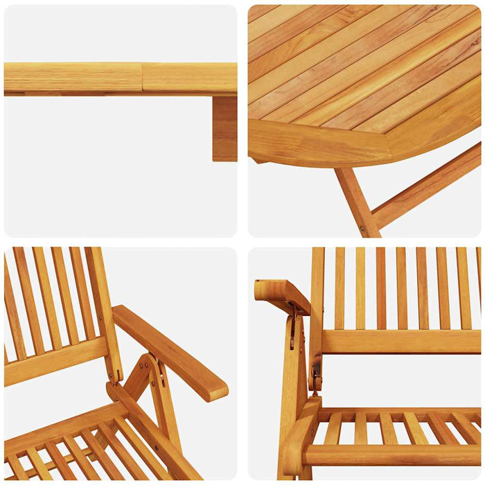 Set de Dining pentru Exterior 7 pcs Culoare lemn de acacia Mari - WALTI WALTI