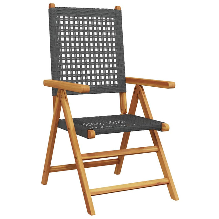 Masă de grădină pliantă Manual 5 pcs Negru - WALTI WALTI