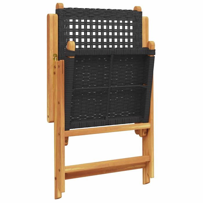 Masă de grădină pliantă Manual 5 pcs Negru - WALTI WALTI