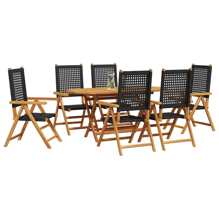 Set de dining pentru grădină Manual 7 pcs Negru - WALTI WALTI