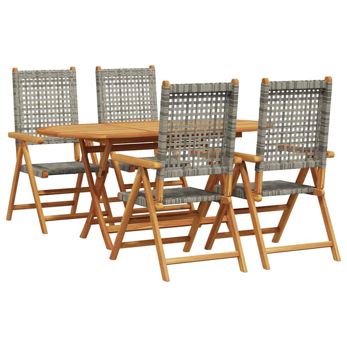 Masă de grădină pliabilă Manual 5 pcs Gri - WALTI WALTI