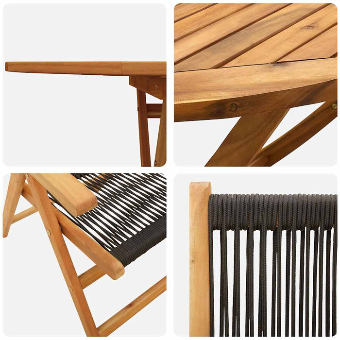 Set de dining pentru grădină Manual 7 pcs Negru - WALTI WALTI