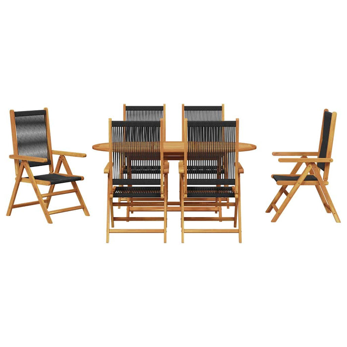 Set de dining pentru grădină Manual 7 pcs Negru - WALTI WALTI