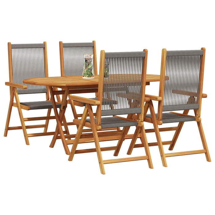 Set de Masă pentru Grădină Manual 5 pcs Gri - WALTI WALTI