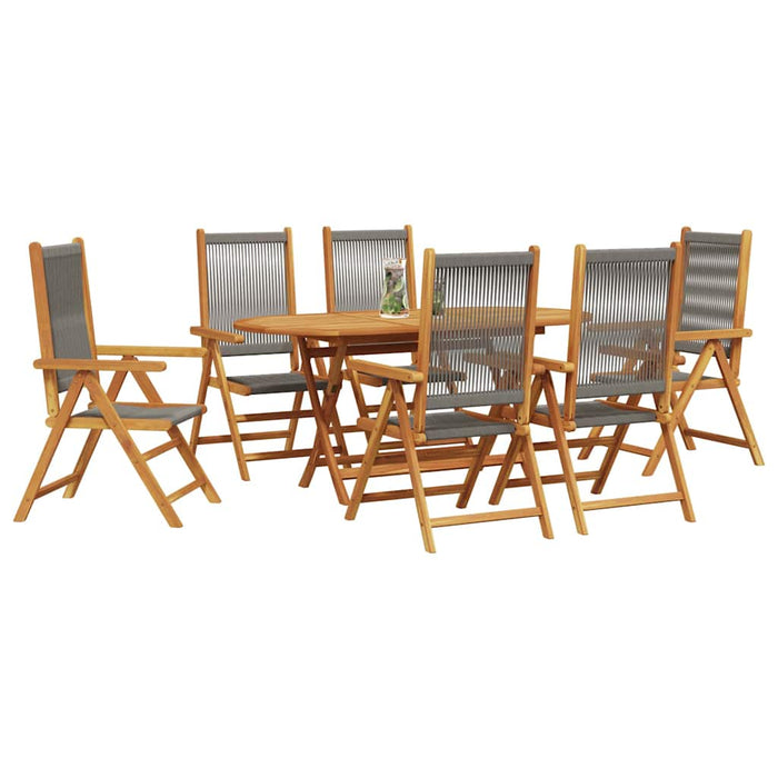 Masă de grădină pliabilă Manual 7 pcs Gri - WALTI WALTI