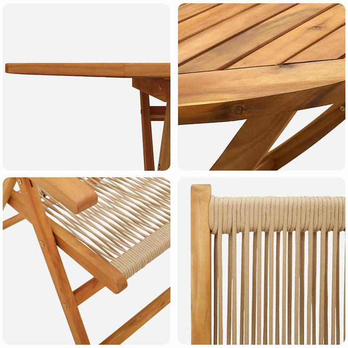Masă pliabilă de grădină Manual 5 pcs Bej 160x85x75 cm - WALTI WALTI