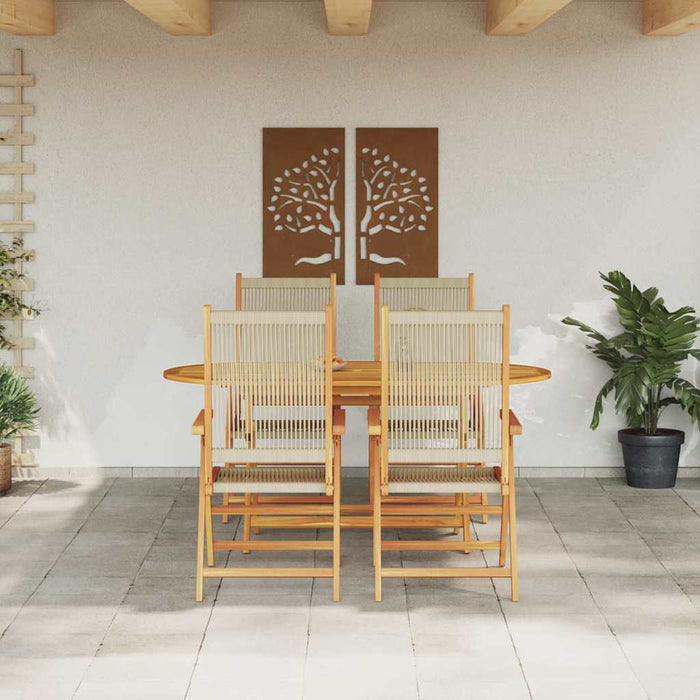 Masă pliabilă de grădină Manual 5 pcs Bej 160x85x75 cm - WALTI WALTI