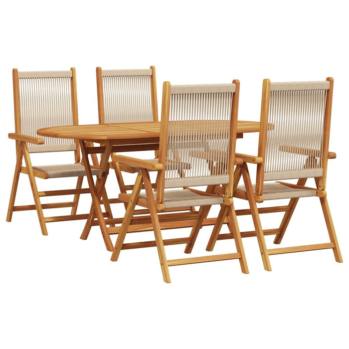Masă pliabilă de grădină Manual 5 pcs Bej 160x85x75 cm - WALTI WALTI