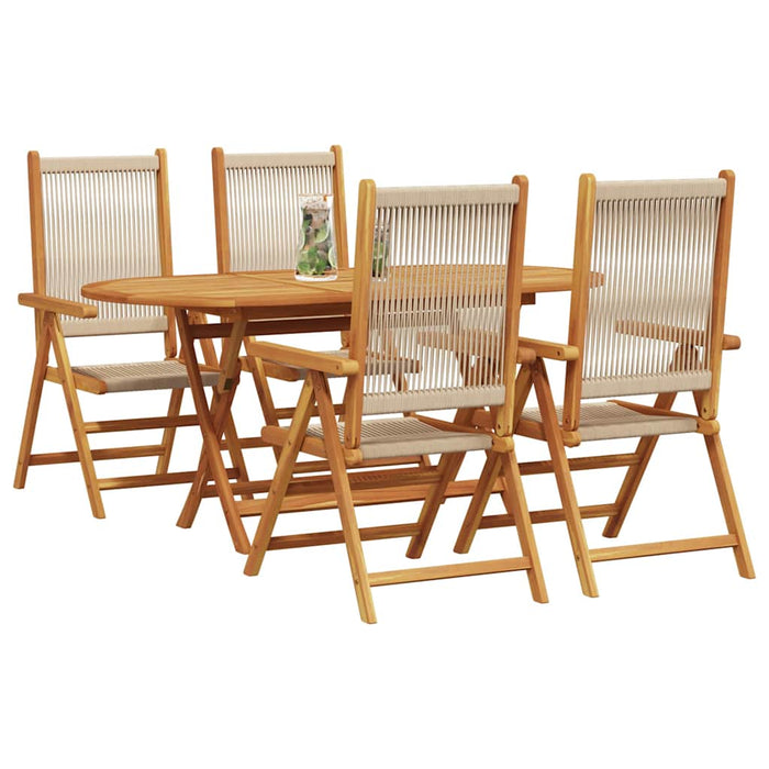 Masă pliabilă de grădină Manual 5 pcs Bej 160x85x75 cm - WALTI WALTI
