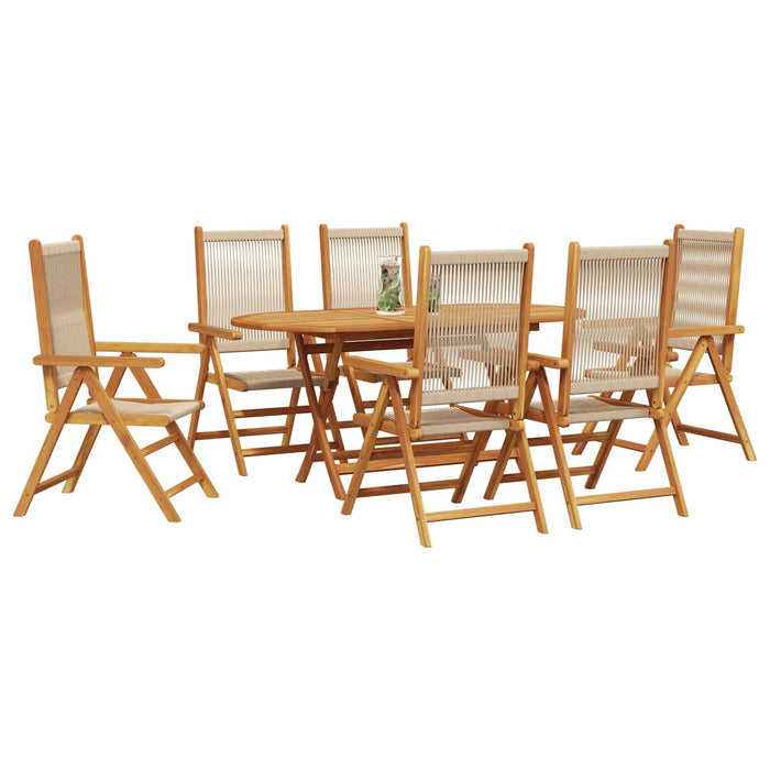 Set de masă pentru grădină 7 pcs Bej Lemn Solid de Acacia - WALTI WALTI
