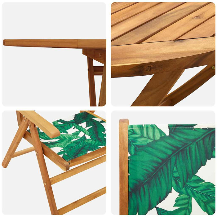 Set de masă pentru grădină 5 pcs Model cu frunze WALTI