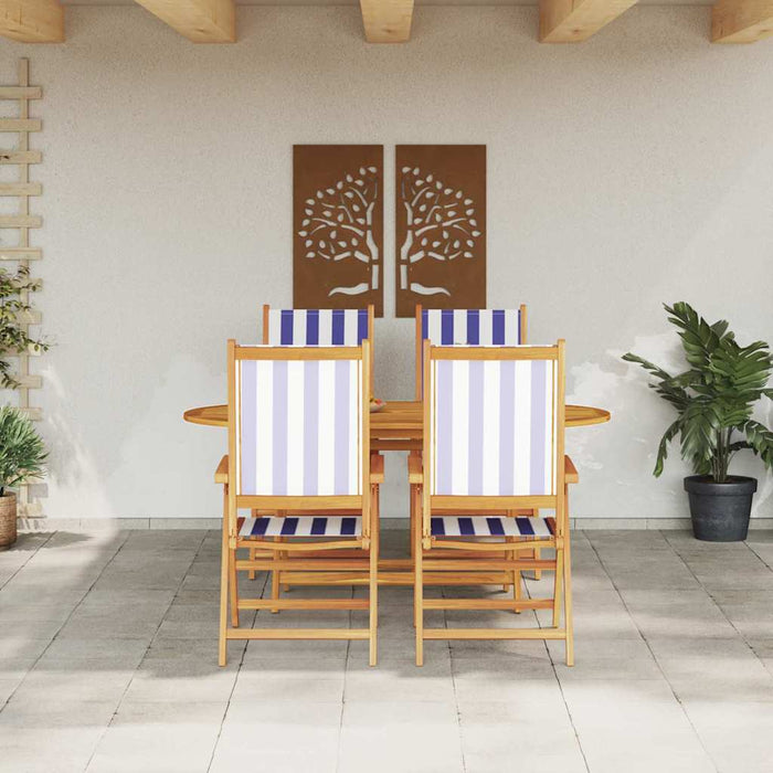 Set de masă pentru grădină 5 pcs Albastru și Alb WALTI
