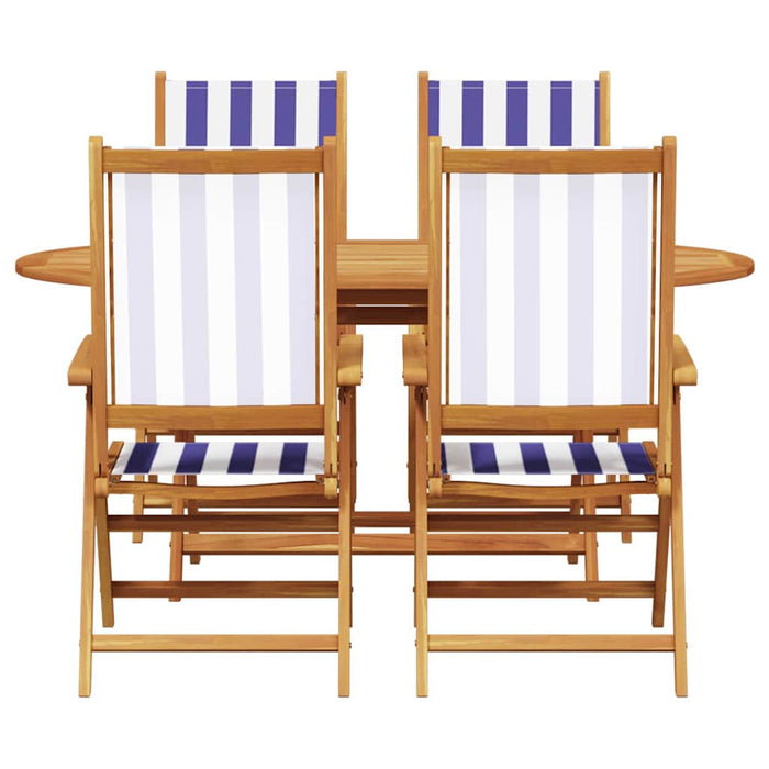 Set de masă pentru grădină 5 pcs Albastru și Alb WALTI