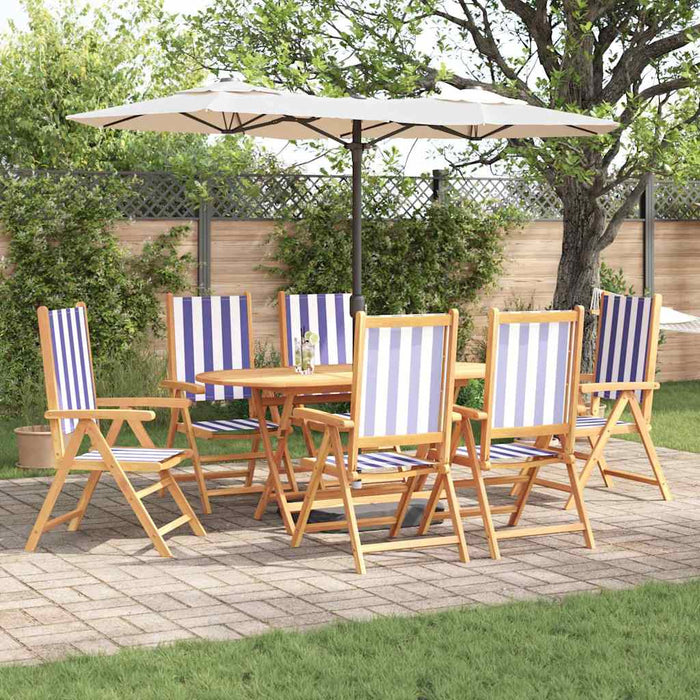 Set de masă pentru grădină 7 pcs Albastru și Alb WALTI