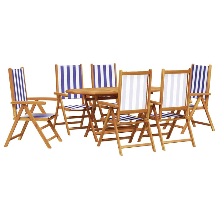 Set de masă pentru grădină 7 pcs Albastru și Alb WALTI