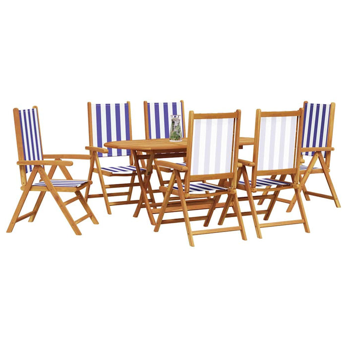 Set de masă pentru grădină 7 pcs Albastru și Alb WALTI