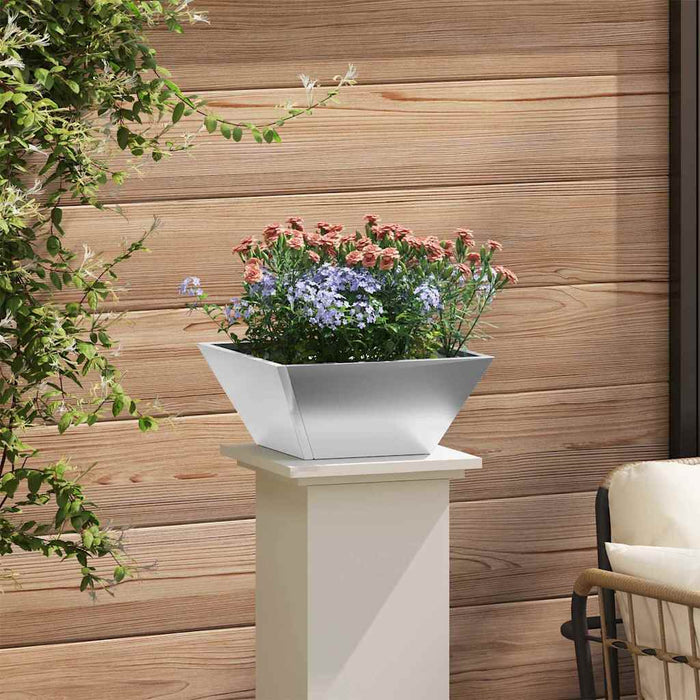 Vază pentru Grădină Argintiu 35 x 35 x 15 cm Oțel Galvanizat - WALTI WALTI