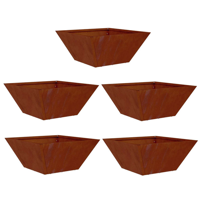 Vază pentru Grădină 5 pcs Ruginit 35 x 35 x 15 cm - WALTI WALTI